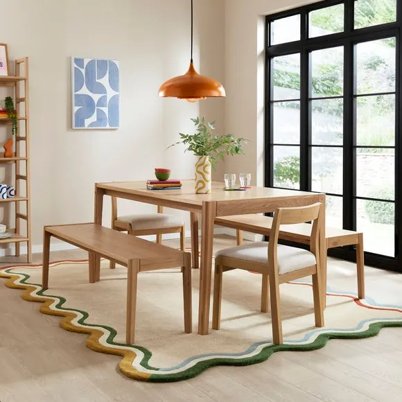 Dining Chair with Cushioned Seat - Light Oak