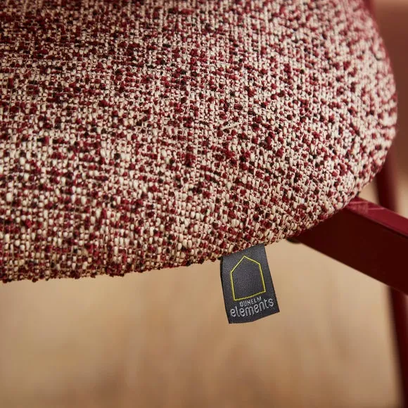 Dining Chair with Upholstered Seat - Burgundy, Boucle