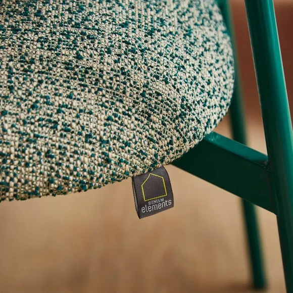 Dining Chair with Upholstered Seat - Emerald, Boucle