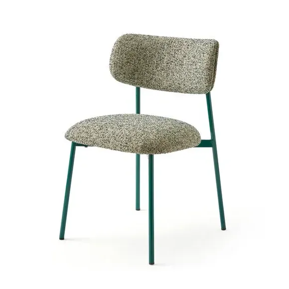 Dining Chair with Upholstered Seat - Emerald, Boucle