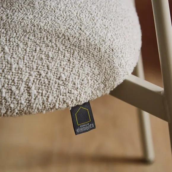 Dining Chair with Upholstered Seat - Mushroom, Boucle