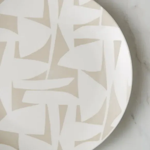 Dinner Plate Abstract Design - Natural, Porcelain