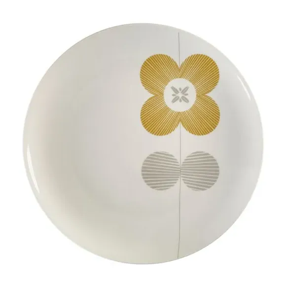 Dinner Plate with Floral Design - Yellow