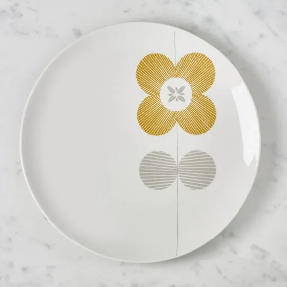 Dinner Plate with Floral Design - Yellow image