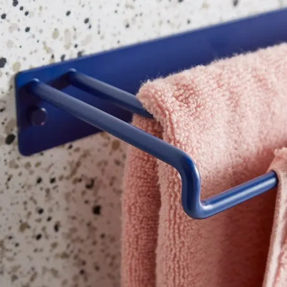 Double Towel Rail - Navy, Metal
