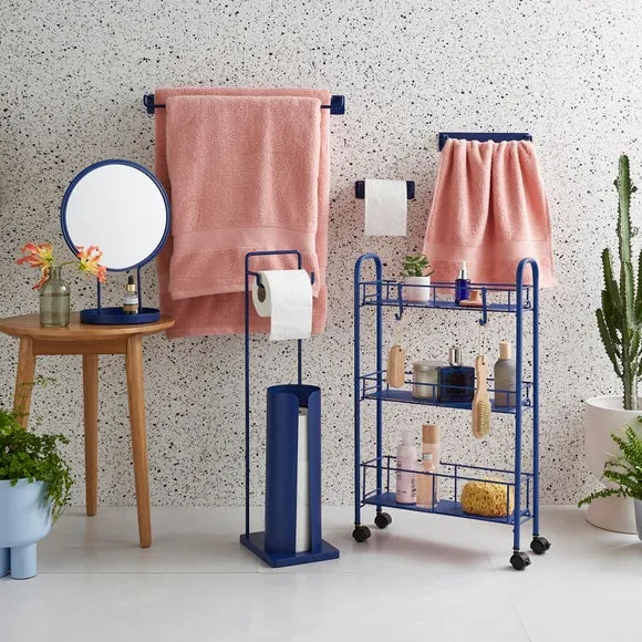 Double Towel Rail - Navy, Metal