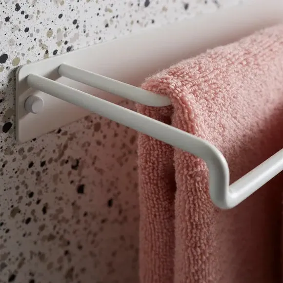 Double Towel Rail - White, Metal