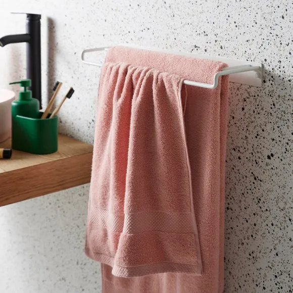 Double Towel Rail - White, Metal