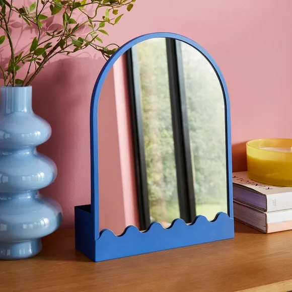 Dressing Table Mirror with Storage - Blue image