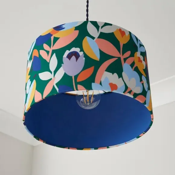 Drum Lamp Shade Easy Fit - Multicolor, Polyester