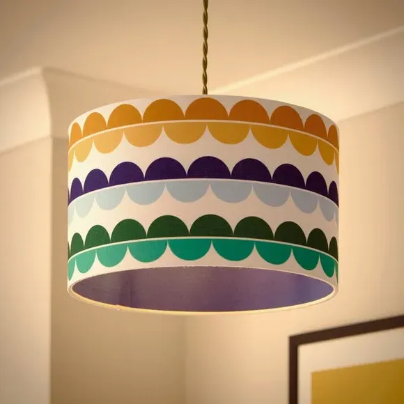 Drum Lamp Shade Easy Fit - Multicolor, Polyester