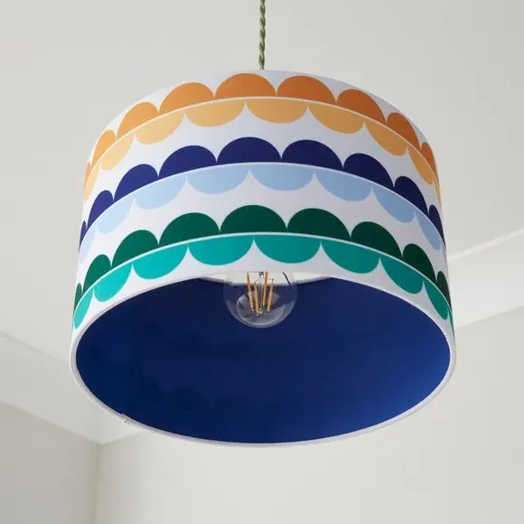 Drum Lamp Shade Easy Fit - Multicolor, Polyester