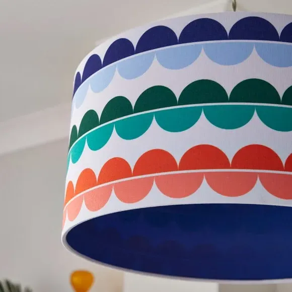 Drum Lamp Shade Easy Fit - Multicolor, Polyester
