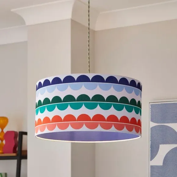 Drum Lamp Shade Easy Fit - Multicolor, Polyester