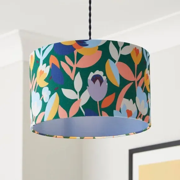 Drum Lamp Shade Easy Fit - Multicolor, Polyester image