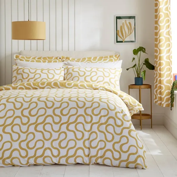 Duvet Cover and Pillowcase Set - Ochre, Cotton