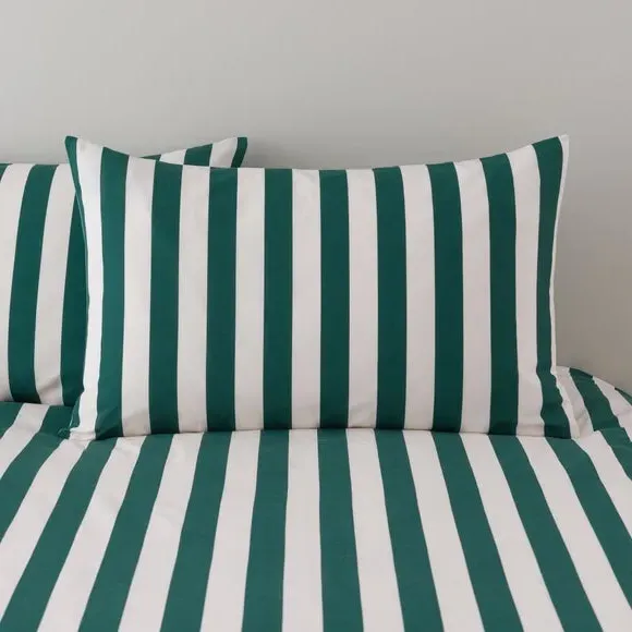 Duvet Cover Set with Pillowcase - Green, Cotton