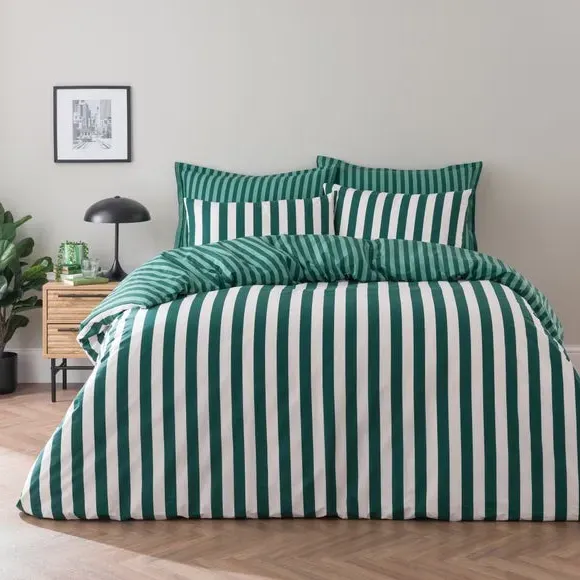 Duvet Cover Set with Pillowcase - Green, Cotton