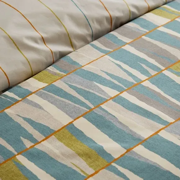 Duvet Cover Set with Pillowcases - Blue, Cotton