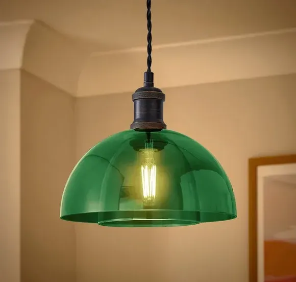 Easy Fit Pendant Shade - Emerald, Glass
