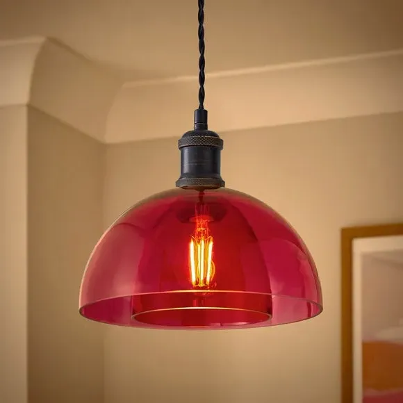 Easy Fit Pendant Shade - Pink, Glass