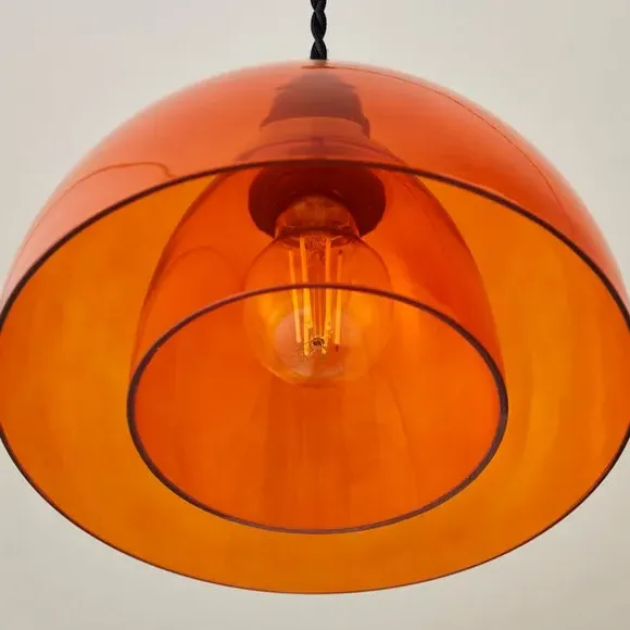 Easy Fit Pendant Shade - Tangerine, Glass