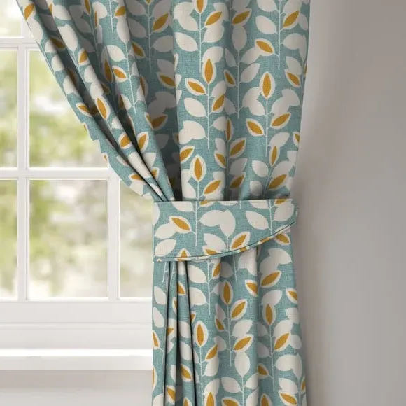 Floral Curtain Tieback - Duck Egg