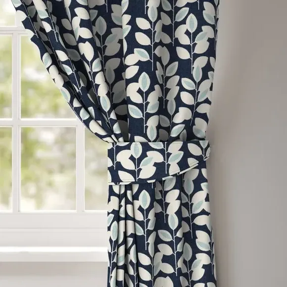 Floral Curtain Tieback - Navy