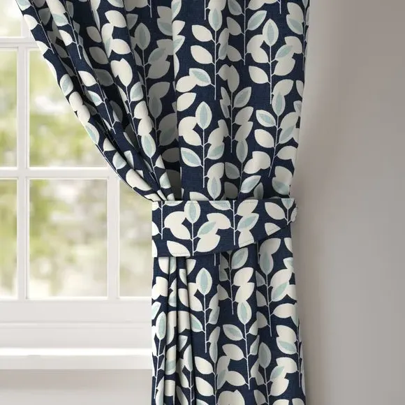 Floral Curtain Tieback - Navy