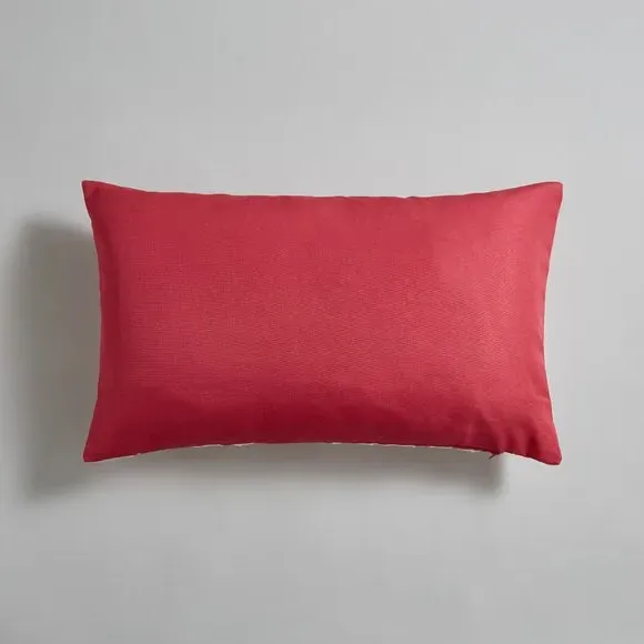 Floral Embroidered Cushion - Fuschia, Polyester