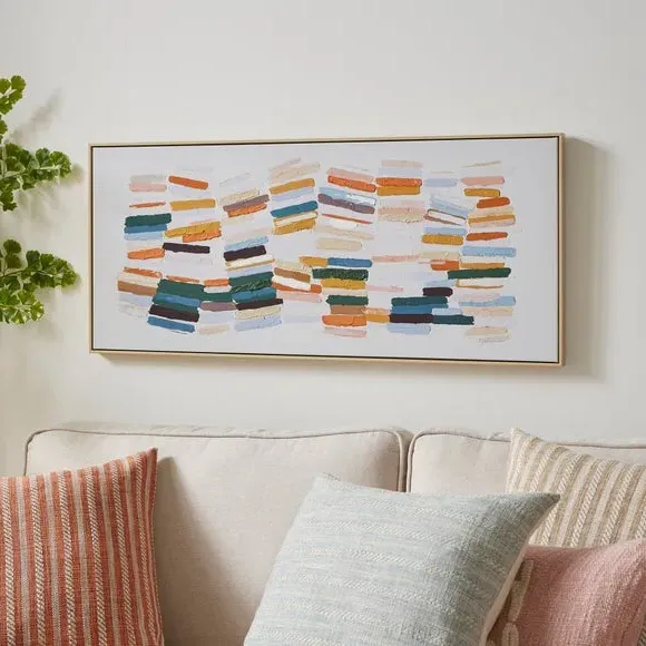 Framed Canvas Wall Art - Multicolor, Wood Frame image