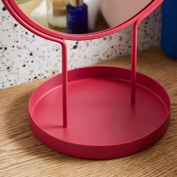 Free Standing Dressing Mirror with Tray - Fuchsia