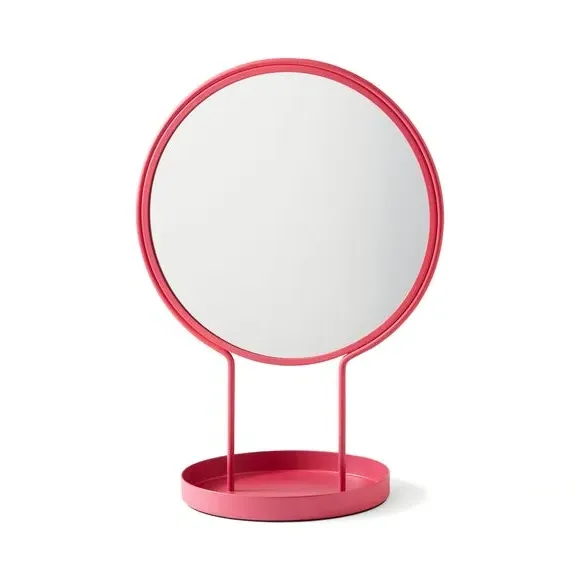 Free Standing Dressing Mirror with Tray - Fuchsia