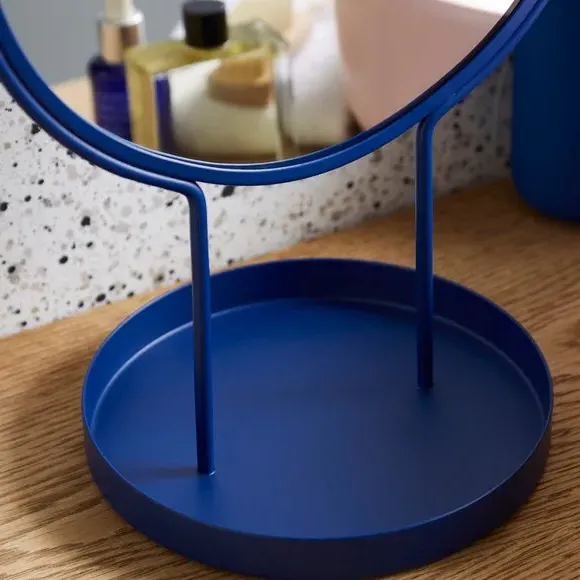 Free Standing Dressing Mirror with Tray - Navy