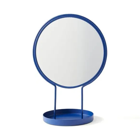 Free Standing Dressing Mirror with Tray - Navy