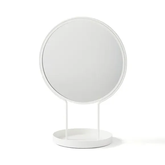 Free Standing Dressing Mirror with Tray - White