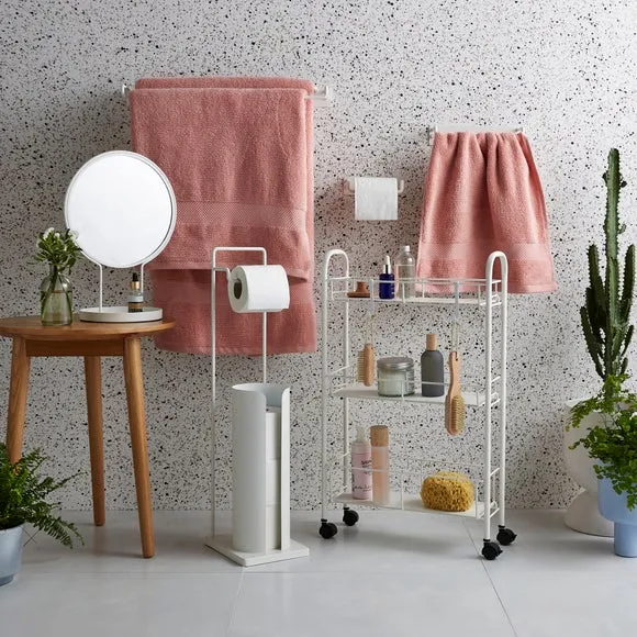 Free Standing Dressing Mirror with Tray - White