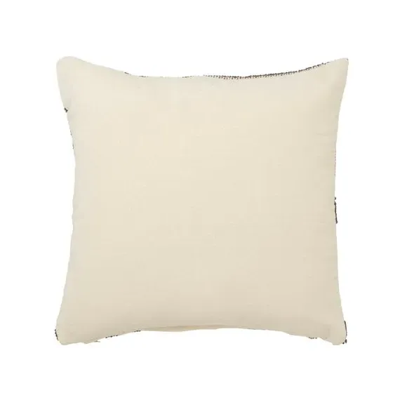 Geometric Cushion with Textured Design - Grey, Cotton