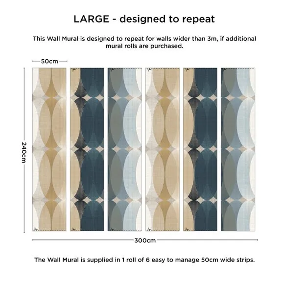 Geometric Wall Mural - Ochre