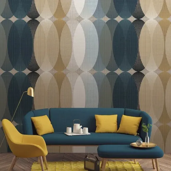 Geometric Wall Mural - Ochre image
