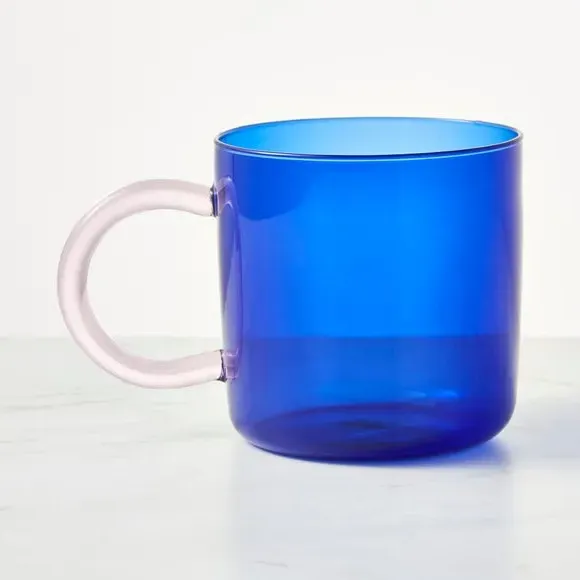 Glass Coffee Mug with Handle - Blue, Glass image