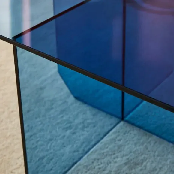 Glass Coffee Table - Blue