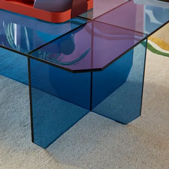 Glass Coffee Table - Blue