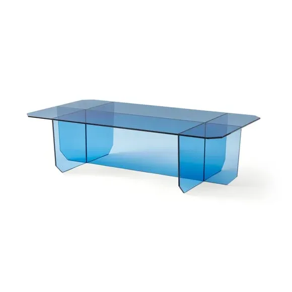 Glass Coffee Table - Blue