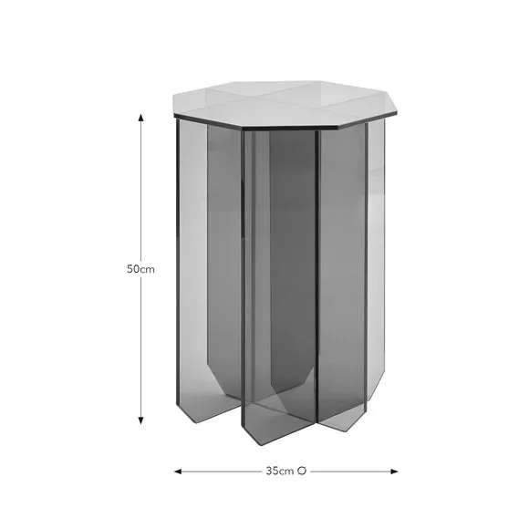 Glass Side Table - Amber, Tempered Glass