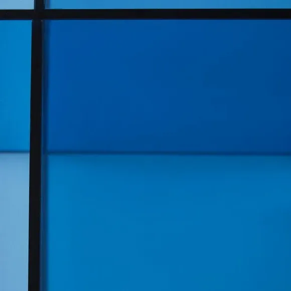 Glass Side Table - Blue, Tempered Glass