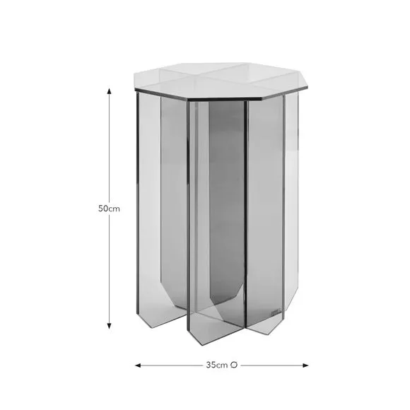 Glass Side Table - Blue, Tempered Glass