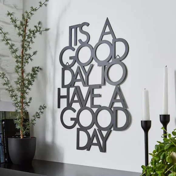 Good Day Wall Art - Black, Iron