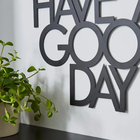 Good Day Wall Art - Black, Iron