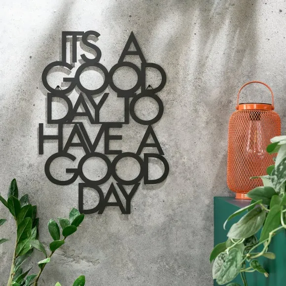 Good Day Wall Art - Black, Iron